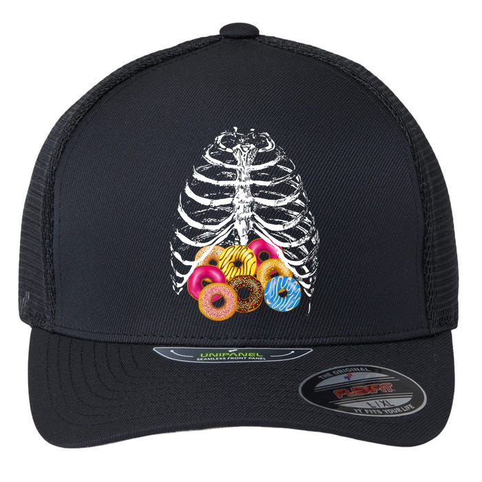 Skeleton Rib Cage Donuts Flexfit Unipanel Trucker Cap