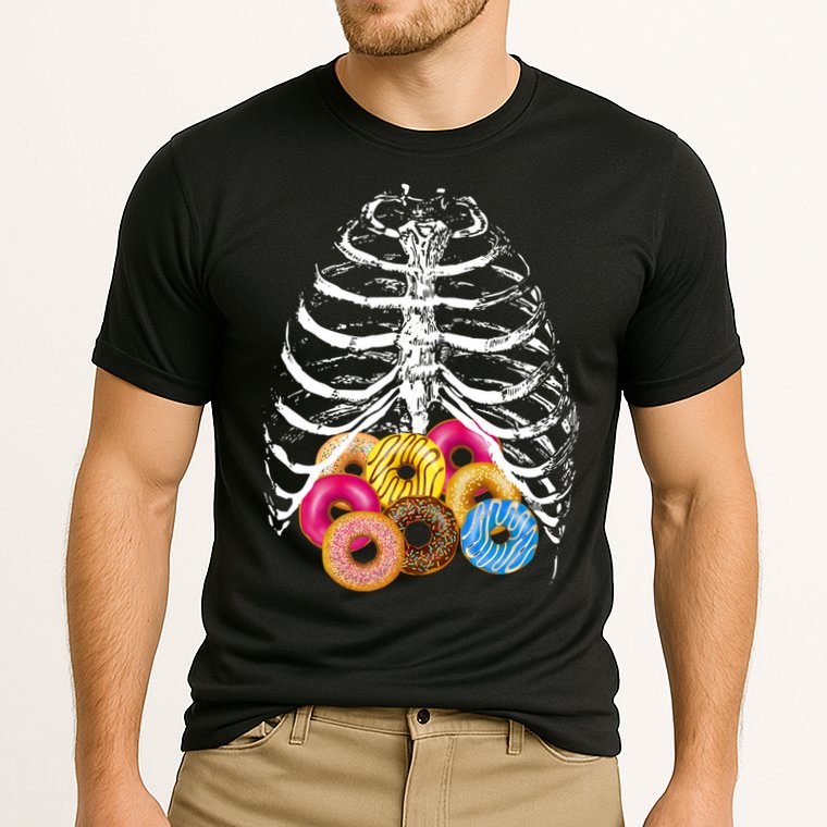 Skeleton Rib Cage Donuts Performance Shirt