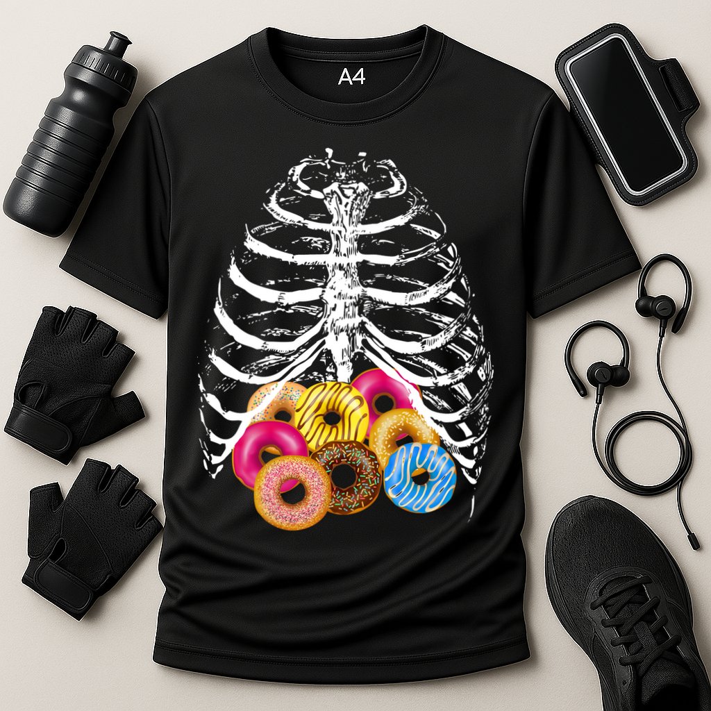 Skeleton Rib Cage Donuts Performance Shirt