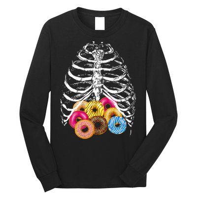Skeleton Rib Cage Donuts Long Sleeve Shirt