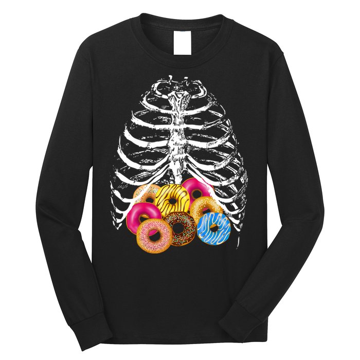 Skeleton Rib Cage Donuts Long Sleeve Shirt