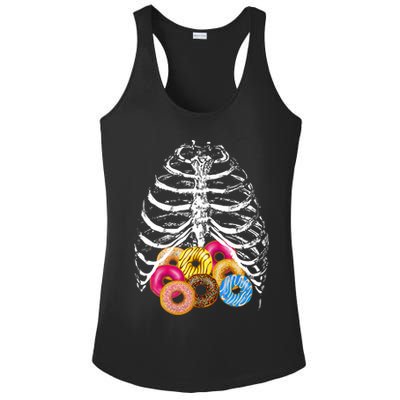 Skeleton Rib Cage Donuts Ladies PosiCharge Competitor Racerback Tank