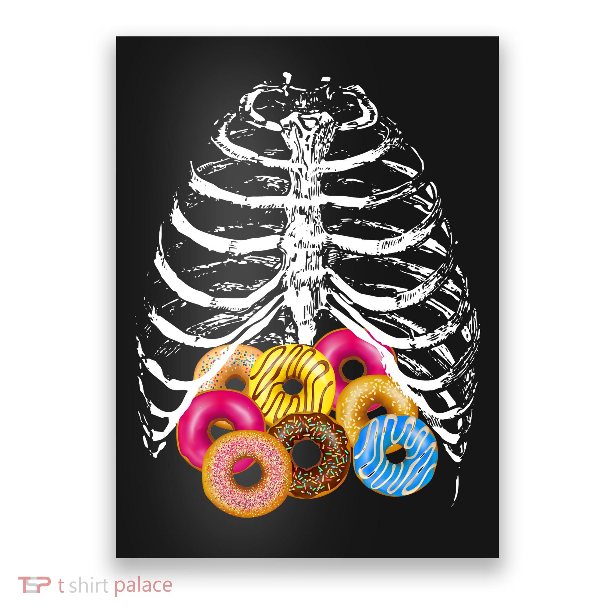Skeleton Rib Cage Donuts Poster