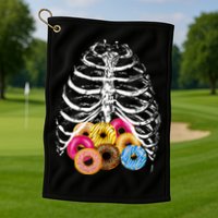 Skeleton Rib Cage Donuts Golf Towel