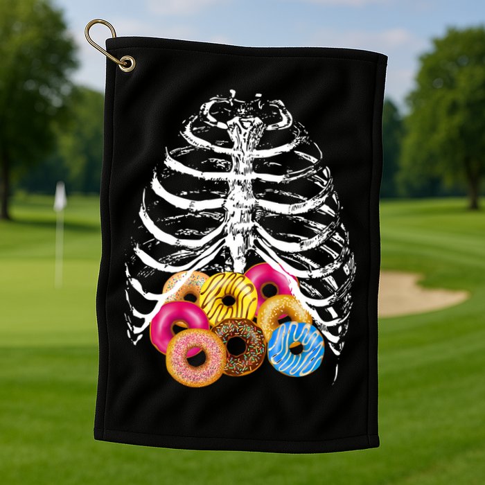 Skeleton Rib Cage Donuts Golf Towel