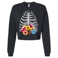 Skeleton Rib Cage Donuts Cropped Pullover Crew