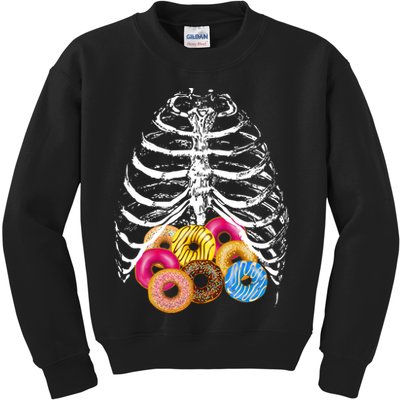 Skeleton Rib Cage Donuts Kids Sweatshirt