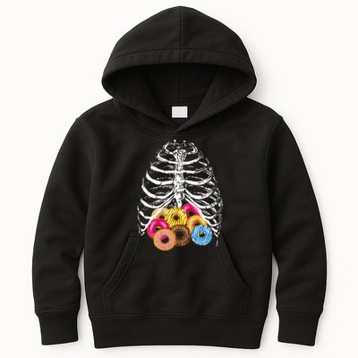 Skeleton Rib Cage Donuts Kids Hoodie