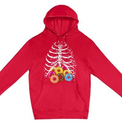 Skeleton Rib Cage Donuts Premium Pullover Hoodie