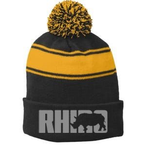 Save Rhino Clothing Rhino Rhinoceros Stripe Pom Pom Beanie