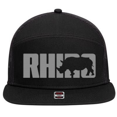 Save Rhino Clothing Rhino Rhinoceros 7 Panel Mesh Trucker Snapback Hat