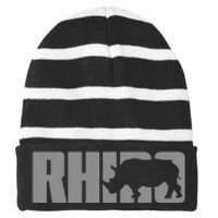 Save Rhino Clothing Rhino Rhinoceros Striped Beanie with Solid Band