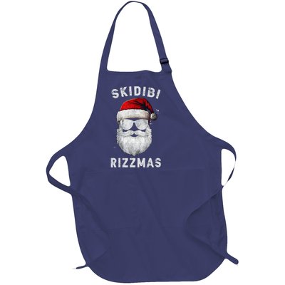 Skibid.I Rizzmas Christmas Rizz Santa Claus Charisma Cool Full-Length Apron With Pockets