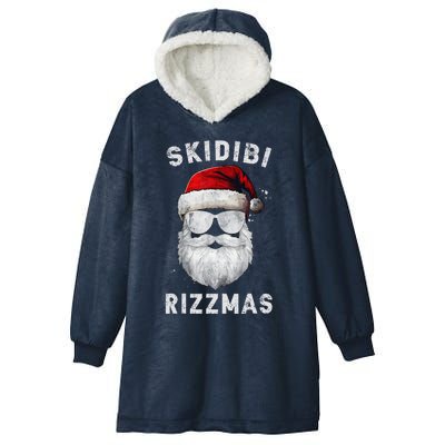 Skibid.I Rizzmas Christmas Rizz Santa Claus Charisma Cool Hooded Wearable Blanket