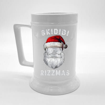 Skibid.I Rizzmas Christmas Rizz Santa Claus Charisma Cool Beer Stein