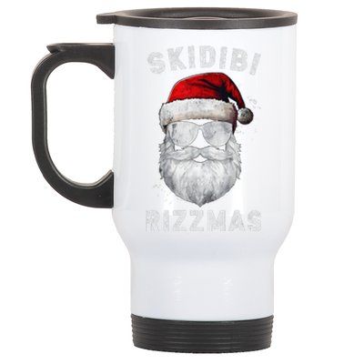 Skibid.I Rizzmas Christmas Rizz Santa Claus Charisma Cool Stainless Steel Travel Mug