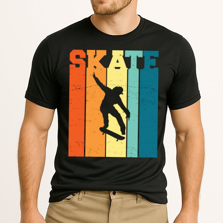 Skate Retro Colorful Sunset Performance Shirt