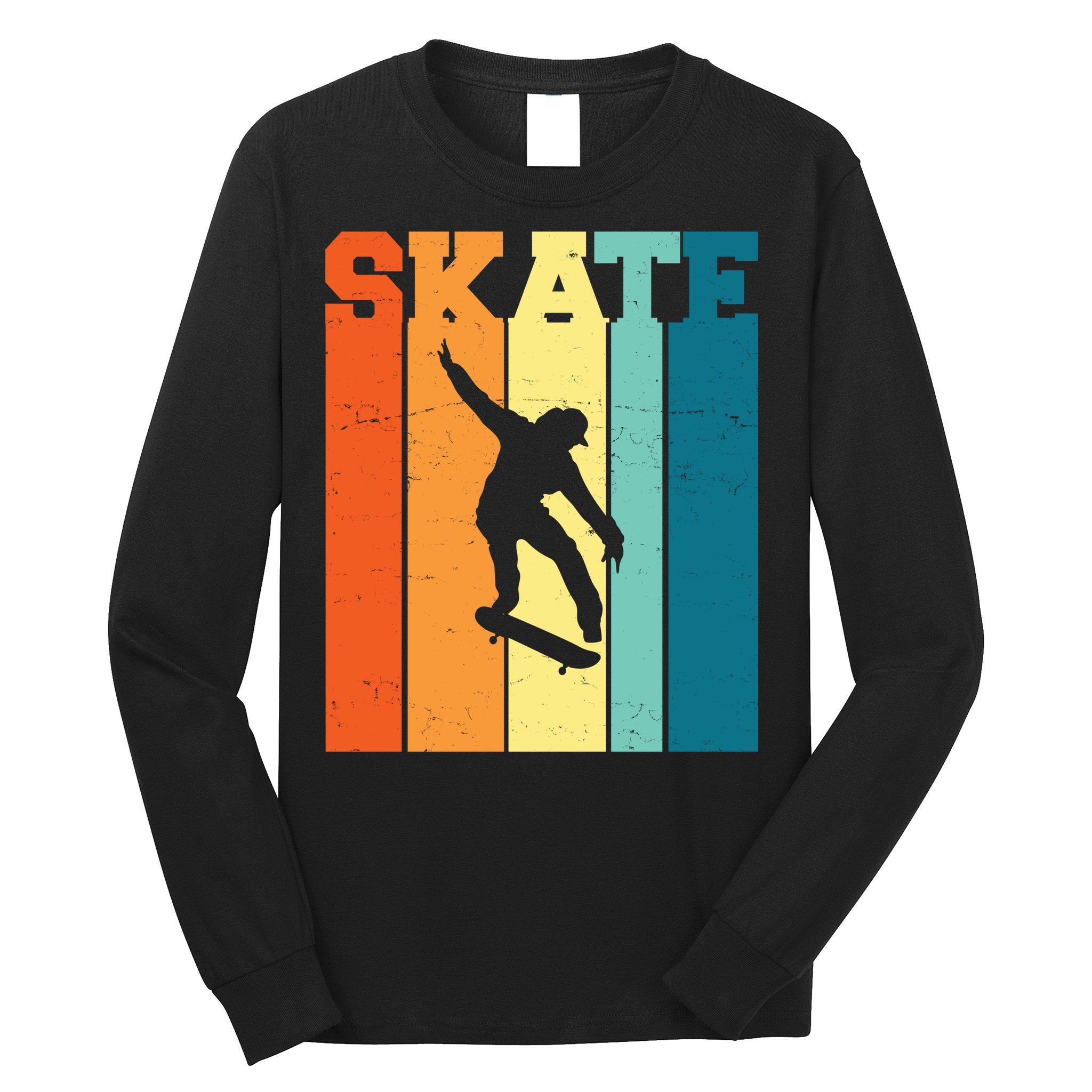Skate Retro Colorful Sunset Long Sleeve Shirt