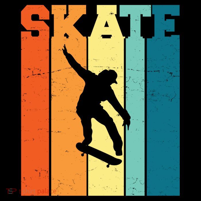 Skate Retro Colorful Sunset Tall T-Shirt