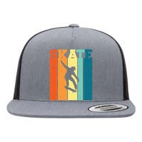 Skate Retro Colorful Sunset Flat Bill Trucker Hat