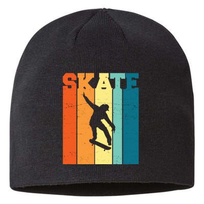 Skate Retro Colorful Sunset Sustainable Beanie