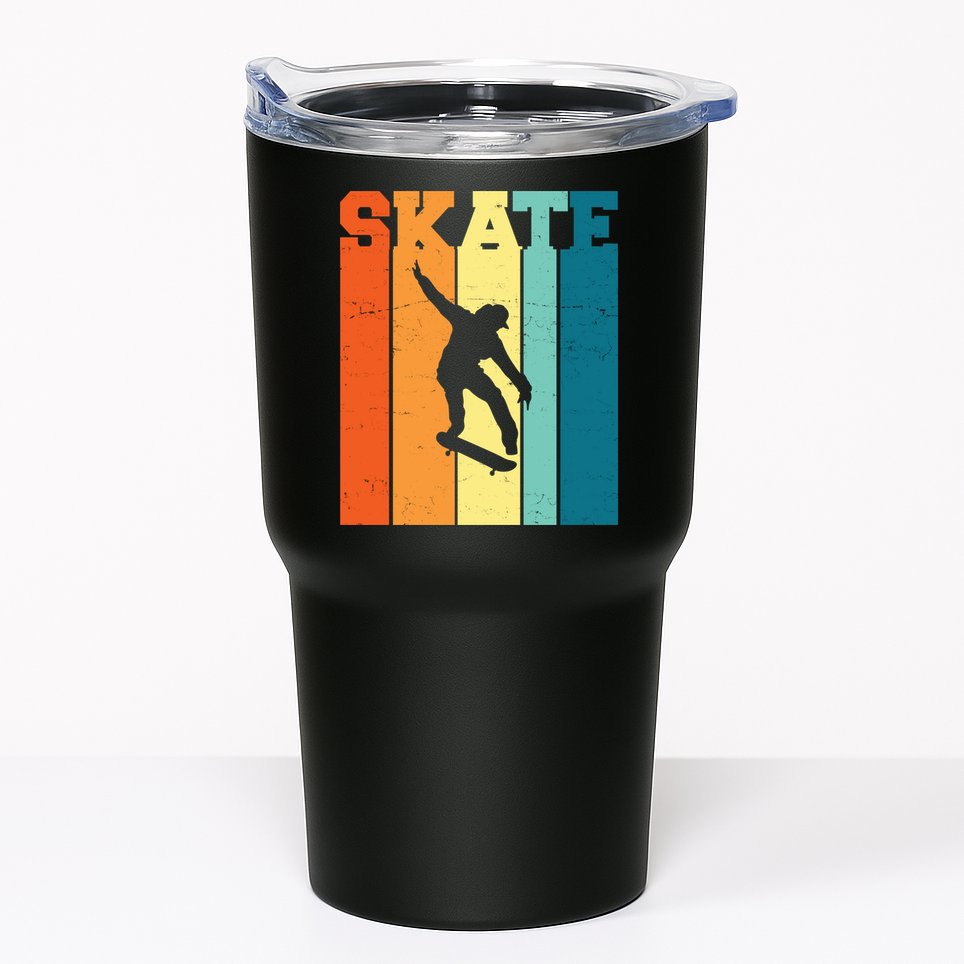 Skate Retro Colorful Sunset Tumbler