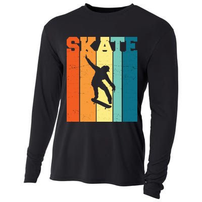 Skate Retro Colorful Sunset Cooling Performance Long Sleeve Crew