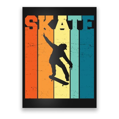 Skate Retro Colorful Sunset Poster