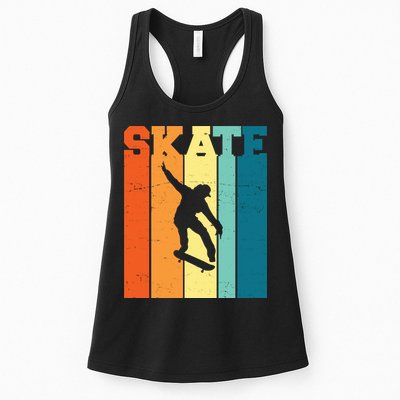 Skate Retro Colorful Sunset Womens Tank Top