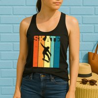 Skate Retro Colorful Sunset Womens Tank Top