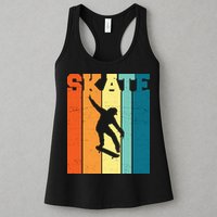 Skate Retro Colorful Sunset Womens Tank Top