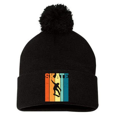 Skate Retro Colorful Sunset Pom Pom 12in Knit Beanie