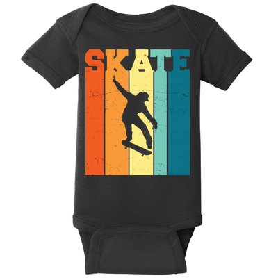 Skate Retro Colorful Sunset Baby Bodysuit