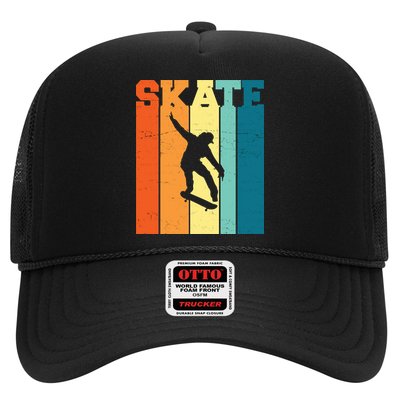 Skate Retro Colorful Sunset Trucker Hat