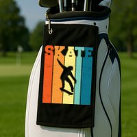 Skate Retro Colorful Sunset Golf Towel