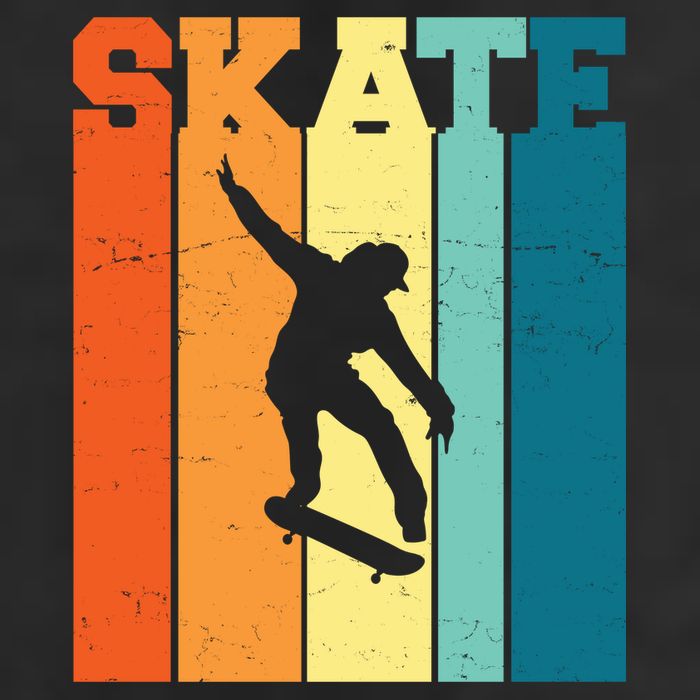 Skate Retro Colorful Sunset Golf Towel