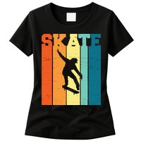 Skate Retro Colorful Sunset Womens T-Shirt