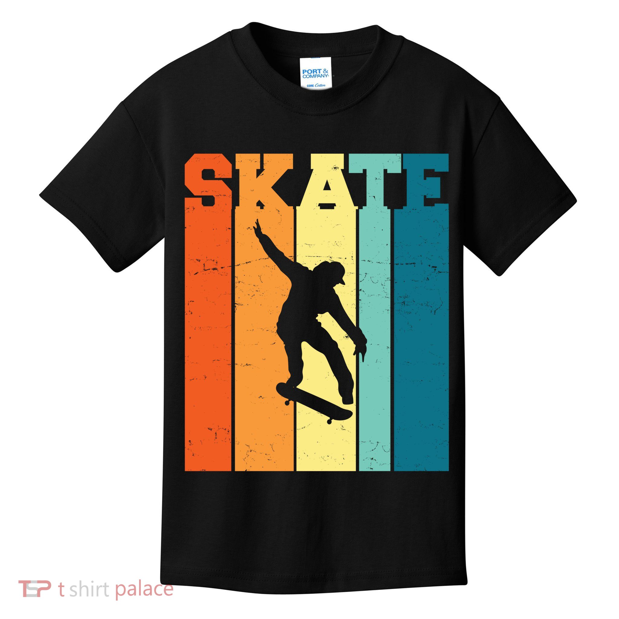 Skate Retro Colorful Sunset Kids T-Shirt