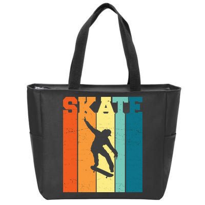 Skate Retro Colorful Sunset Zip Tote Bag