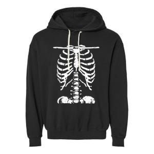 Skeleton Rib Cage Gifts Men Women Halloween Costume Garment-Dyed Fleece Hoodie