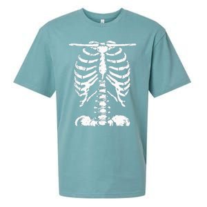 Skeleton Rib Cage Gifts Men Women Halloween Costume Sueded Cloud Jersey T-Shirt