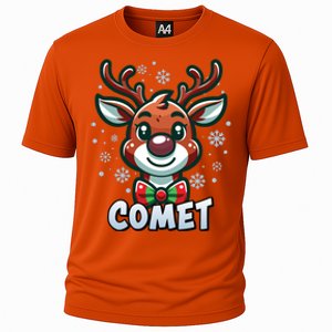 Santa’S Reindeer Comet Xmas Group Costume Gift Cooling Performance Crew T-Shirt