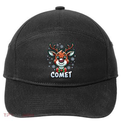 Santa’S Reindeer Comet Xmas Group Costume Gift 7-Panel Snapback Hat