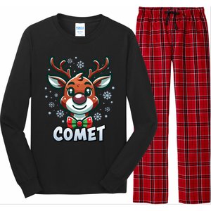 Santa’S Reindeer Comet Xmas Group Costume Gift Long Sleeve Pajama Set