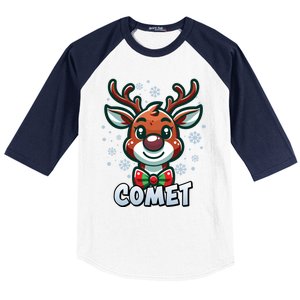 Santa’S Reindeer Comet Xmas Group Costume Gift Baseball Sleeve Shirt