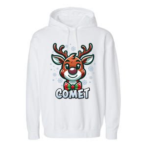 Santa’S Reindeer Comet Xmas Group Costume Gift Garment-Dyed Fleece Hoodie