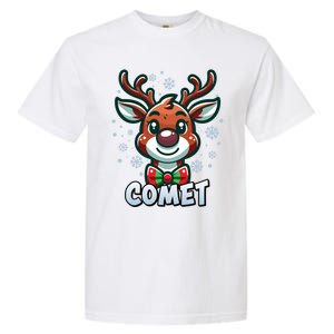 Santa’S Reindeer Comet Xmas Group Costume Gift Garment-Dyed Heavyweight T-Shirt