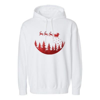 Santa Reindeer Christmas Festive Garment-Dyed Fleece Hoodie