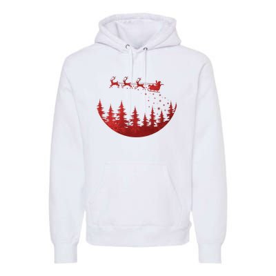 Santa Reindeer Christmas Festive Premium Hoodie