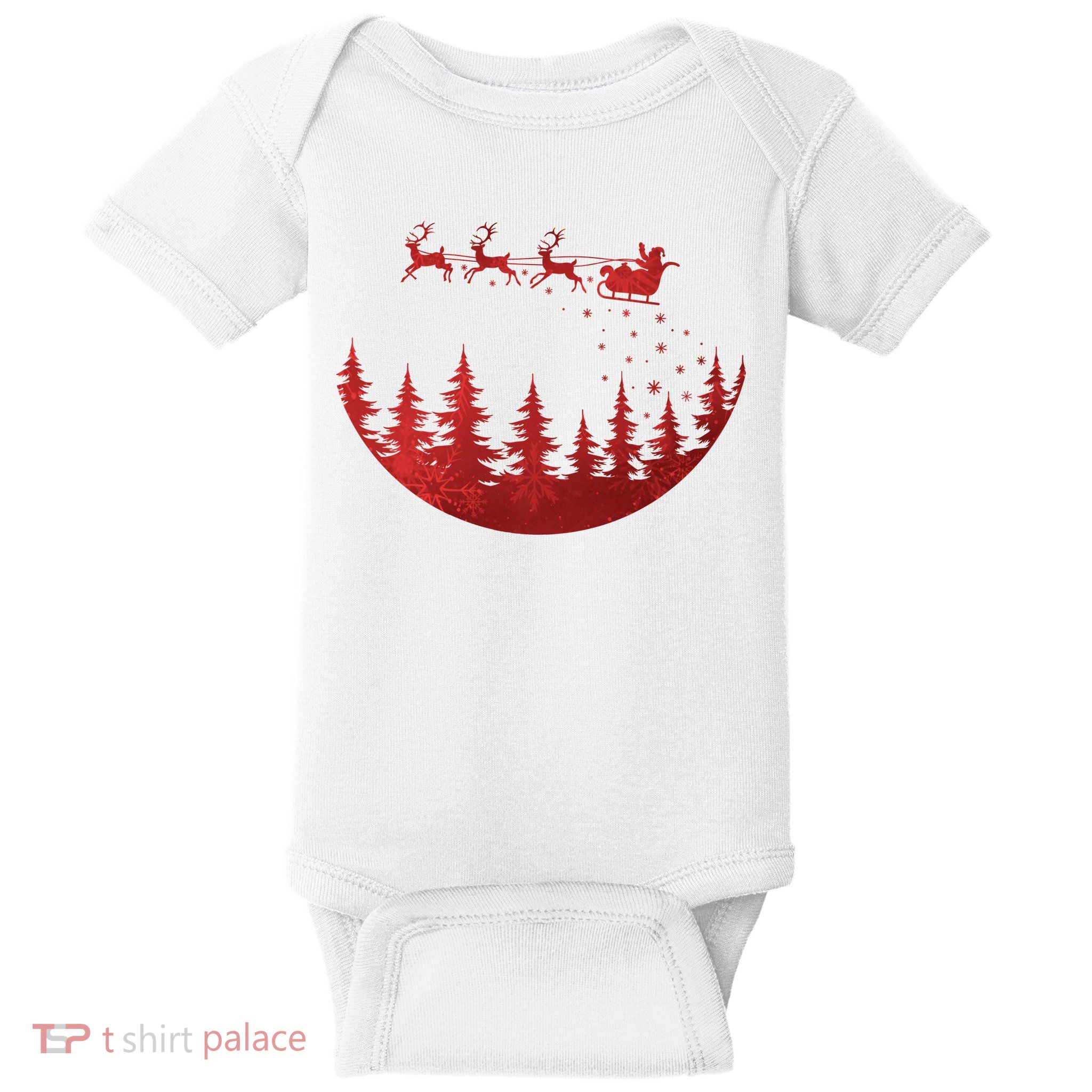 Santa Reindeer Christmas Festive Baby Bodysuit